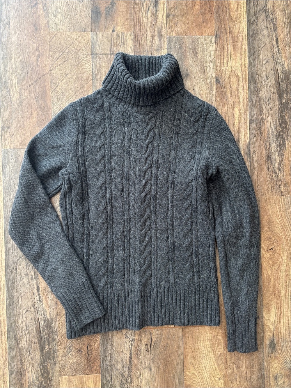 Merona dark gray cotton wool acrylic blend turtleneck cozy fall sweater small